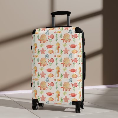 Sea Animal Suitcase - Dive into personalized travel with ocean-themed designs featuring a variety of sea creatures.