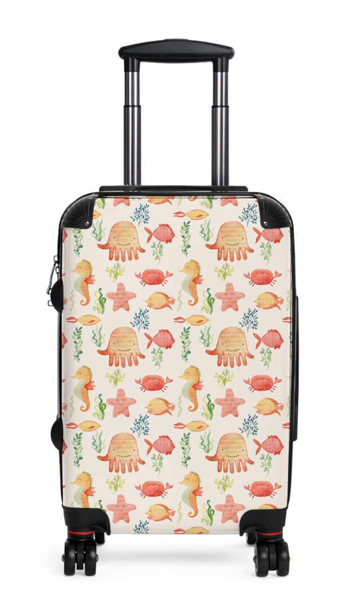 Sea Animal Suitcase - Dive into personalized travel with ocean-themed designs featuring a variety of sea creatures.