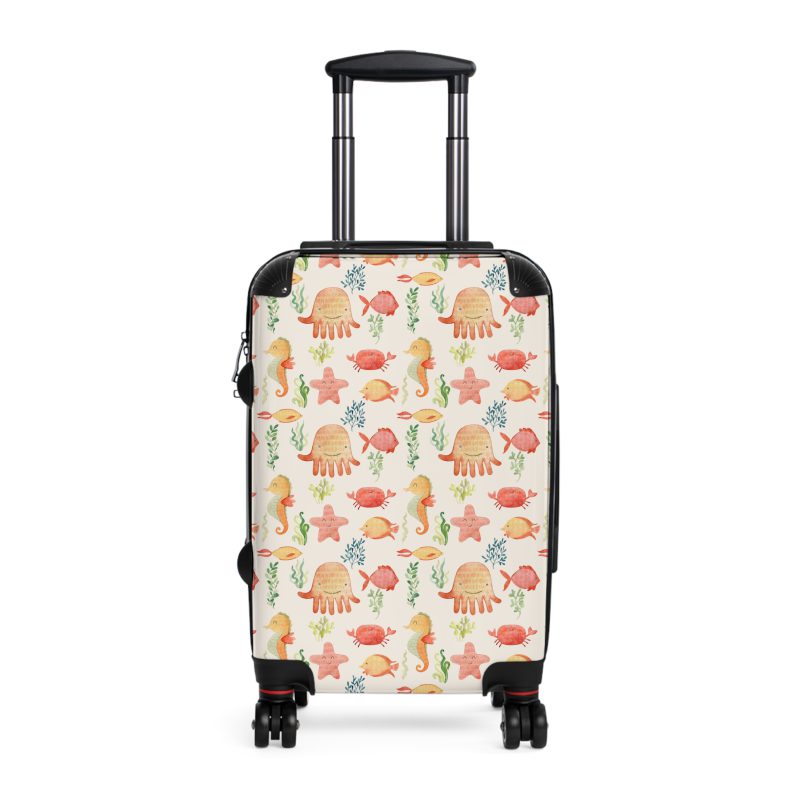 Sea Animal Suitcase - Dive into personalized travel with ocean-themed designs featuring a variety of sea creatures.