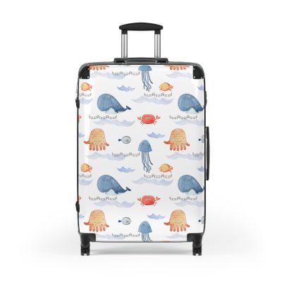 Sea Animal Suitcase - Dive into personalized travel with ocean-themed designs featuring a variety of sea creatures.