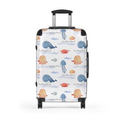 Sea Animal Suitcase - Dive into personalized travel with ocean-themed designs featuring a variety of sea creatures.