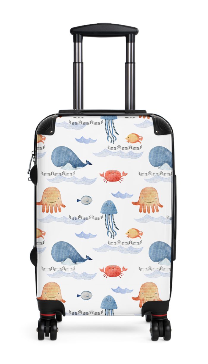 Sea Animal Suitcase - Dive into personalized travel with ocean-themed designs featuring a variety of sea creatures.