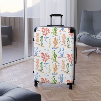 Seaweed Suitcase - Discover the beauty of underwater elegance with intricate seaweed patterns on your stylish luggage.