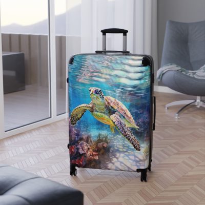 Sea Turtle Suitcase - A blend of underwater elegance and travel functionality. Perfect for those seeking style and convenience on every journey.