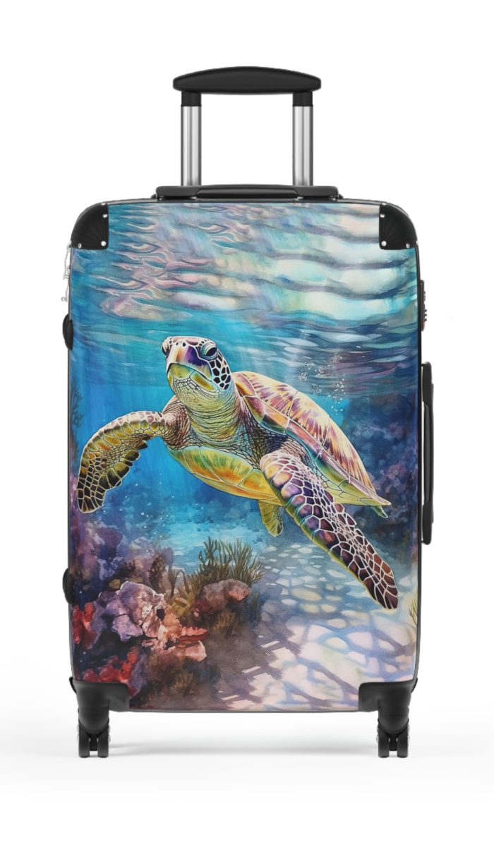 Sea Turtle Suitcase - A blend of underwater elegance and travel functionality. Perfect for those seeking style and convenience on every journey.