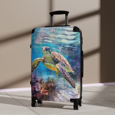 Sea Turtle Suitcase - A blend of underwater elegance and travel functionality. Perfect for those seeking style and convenience on every journey.