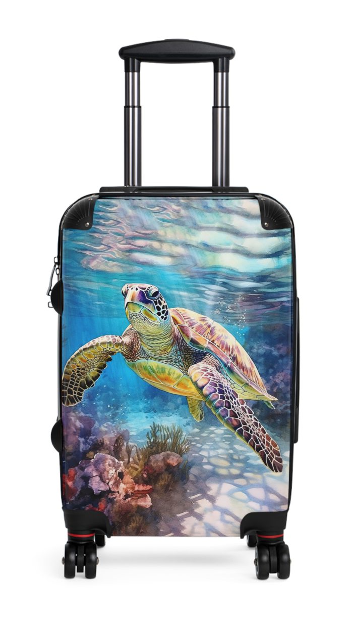 Sea Turtle Suitcase - A blend of underwater elegance and travel functionality. Perfect for those seeking style and convenience on every journey.