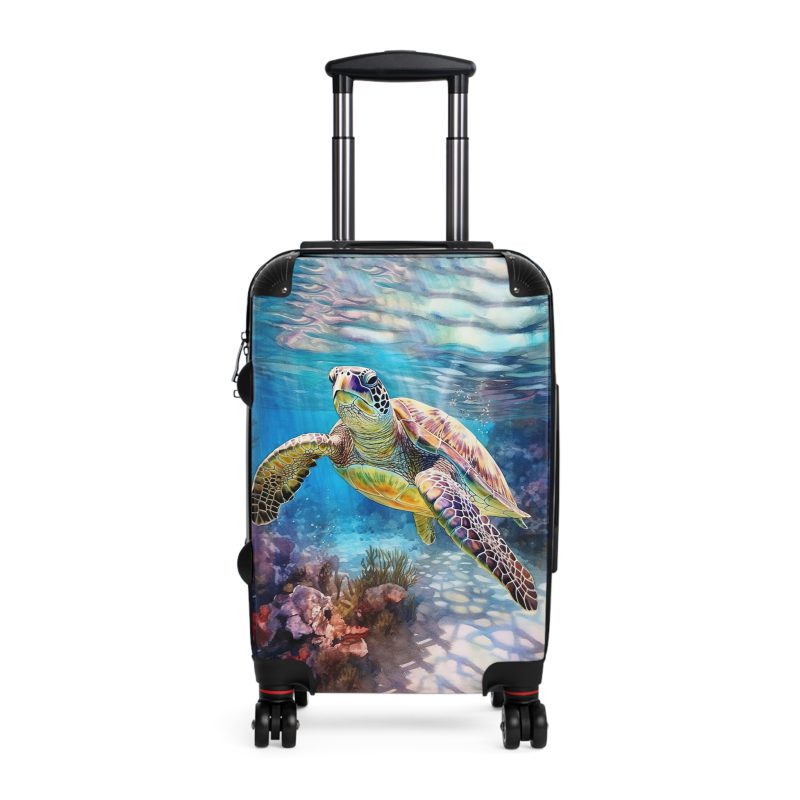 Sea Turtle Suitcase - A blend of underwater elegance and travel functionality. Perfect for those seeking style and convenience on every journey.