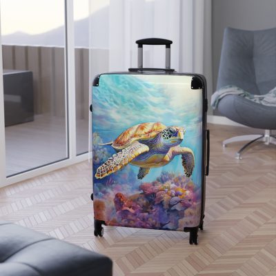 Sea Turtle Suitcase - A blend of underwater elegance and travel functionality. Perfect for those seeking style and convenience on every journey.