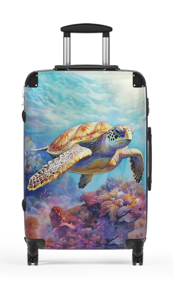 Sea Turtle Suitcase - A blend of underwater elegance and travel functionality. Perfect for those seeking style and convenience on every journey.