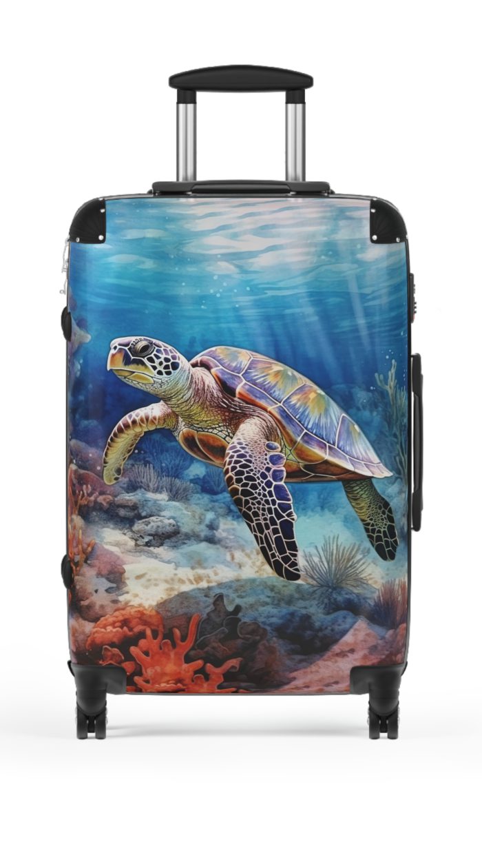 Sea Turtle Suitcase - A blend of underwater elegance and travel functionality. Perfect for those seeking style and convenience on every journey.