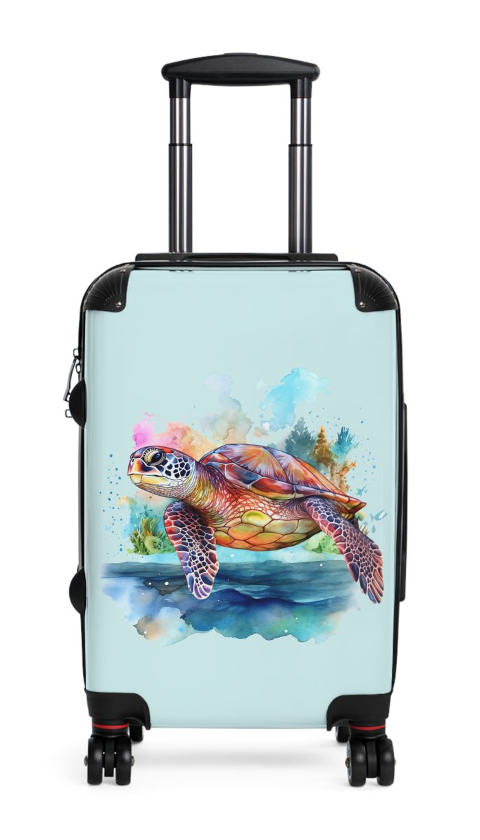 Sea Turtle Suitcase - A blend of underwater elegance and travel functionality. Perfect for those seeking style and convenience on every journey.