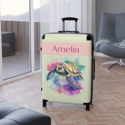 Custom Sea Turtle Suitcase - Personalized for your journey, reflecting your unique style and wanderlust. The perfect blend of functionality and self-expression.