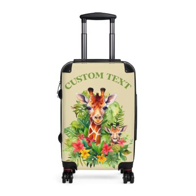 Custom Giraffe Suitcase - Personalized travel companion for expressing your unique style. Stand out with this one-of-a-kind, customizable luggage.