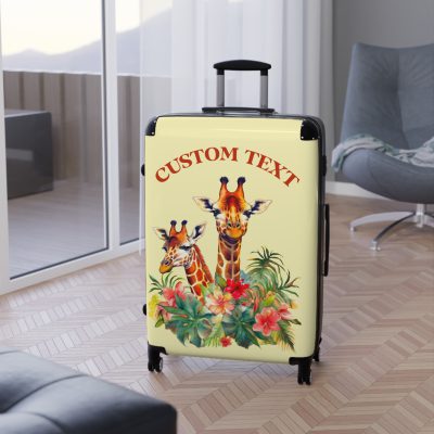 Custom Giraffe Suitcase - Personalized travel companion for expressing your unique style. Stand out with this one-of-a-kind, customizable luggage.