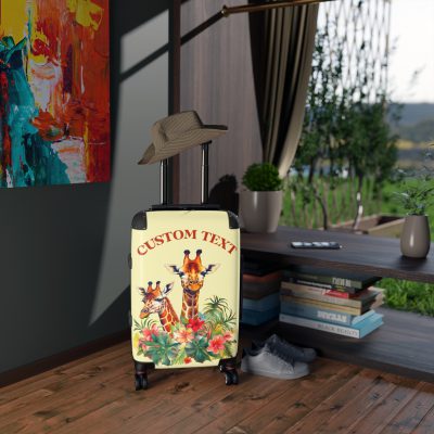 Custom Giraffe Suitcase - Personalized travel companion for expressing your unique style. Stand out with this one-of-a-kind, customizable luggage.