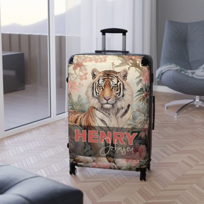 Custom Majestic Tiger Suitcase - A personalized and stylish travel companion for the adventurous soul.