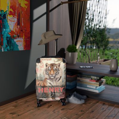 Custom Majestic Tiger Suitcase - A personalized and stylish travel companion for the adventurous soul.