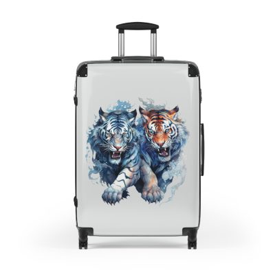 Fantasy Tiger Suitcase - Elevate your travels with this whimsically designed suitcase featuring a captivating fantasy tiger motif.