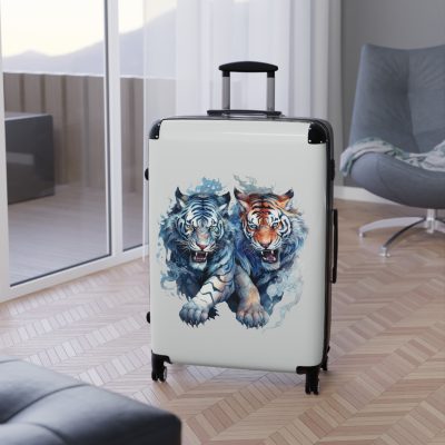 Fantasy Tiger Suitcase - Elevate your travels with this whimsically designed suitcase featuring a captivating fantasy tiger motif.