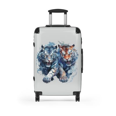 Fantasy Tiger Suitcase - Elevate your travels with this whimsically designed suitcase featuring a captivating fantasy tiger motif.