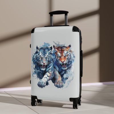 Fantasy Tiger Suitcase - Elevate your travels with this whimsically designed suitcase featuring a captivating fantasy tiger motif.