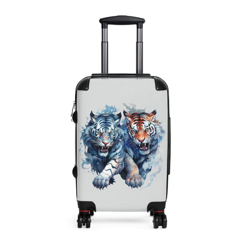 Fantasy Tiger Suitcase - Elevate your travels with this whimsically designed suitcase featuring a captivating fantasy tiger motif.