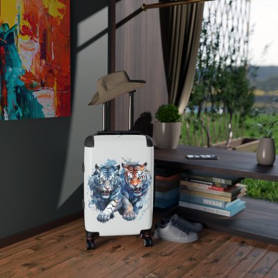 Fantasy Tiger Suitcase - Elevate your travels with this whimsically designed suitcase featuring a captivating fantasy tiger motif.