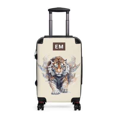 Custom Fantasy Tiger Suitcase - Unleash your creativity with this customizable suitcase featuring a captivating fantasy tiger motif.