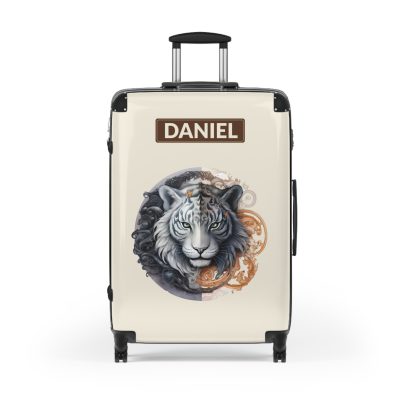 Custom Fantasy Tiger Suitcase - Unleash your creativity with this customizable suitcase featuring a captivating fantasy tiger motif.