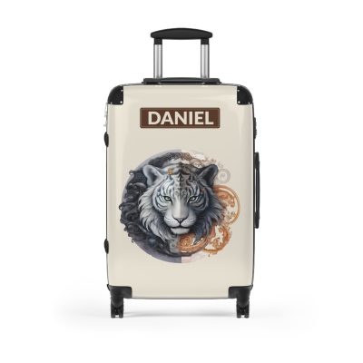 Custom Fantasy Tiger Suitcase - Unleash your creativity with this customizable suitcase featuring a captivating fantasy tiger motif.