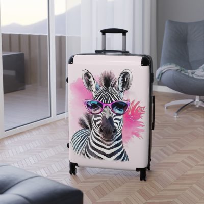 Cute Zebra Suitcase - Adorable and functional travel companion featuring a charming zebra design for a delightful journey.