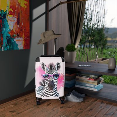 Cute Zebra Suitcase - Adorable and functional travel companion featuring a charming zebra design for a delightful journey.