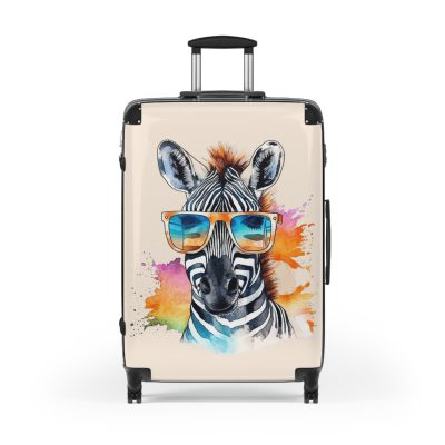 Cute Zebra Suitcase - Adorable and functional travel companion featuring a charming zebra design for a delightful journey.