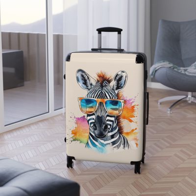 Cute Zebra Suitcase - Adorable and functional travel companion featuring a charming zebra design for a delightful journey.