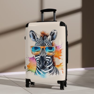 Cute Zebra Suitcase - Adorable and functional travel companion featuring a charming zebra design for a delightful journey.