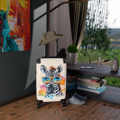 Cute Zebra Suitcase - Adorable and functional travel companion featuring a charming zebra design for a delightful journey.