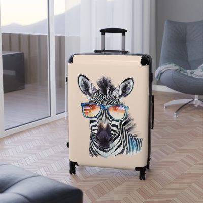 Cute Zebra Suitcase - Adorable and functional travel companion featuring a charming zebra design for a delightful journey.