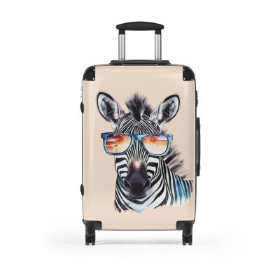 Cute Zebra Suitcase - Adorable and functional travel companion featuring a charming zebra design for a delightful journey.