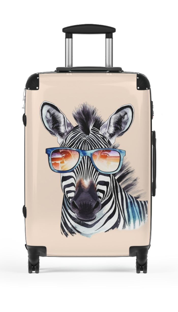 Cute Zebra Suitcase - Adorable and functional travel companion featuring a charming zebra design for a delightful journey.