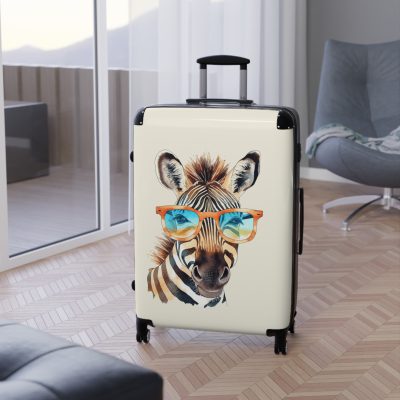 Cute Zebra Suitcase - Adorable and functional travel companion featuring a charming zebra design for a delightful journey.