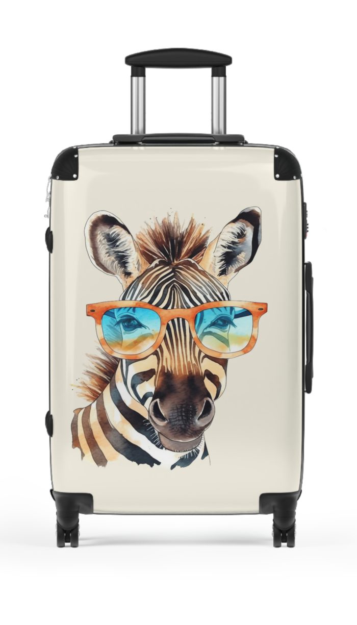 Cute Zebra Suitcase - Adorable and functional travel companion featuring a charming zebra design for a delightful journey.