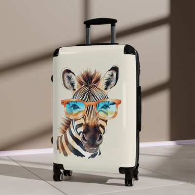 Cute Zebra Suitcase - Adorable and functional travel companion featuring a charming zebra design for a delightful journey.