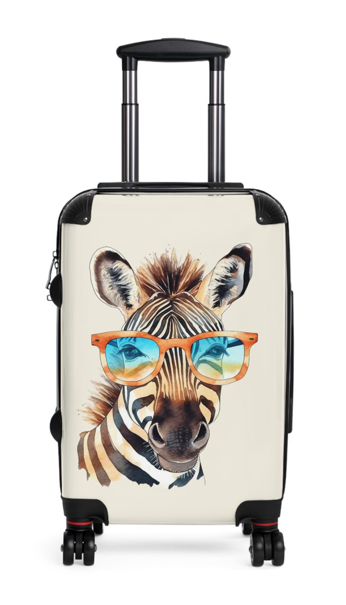 Cute Zebra Suitcase - Adorable and functional travel companion featuring a charming zebra design for a delightful journey.