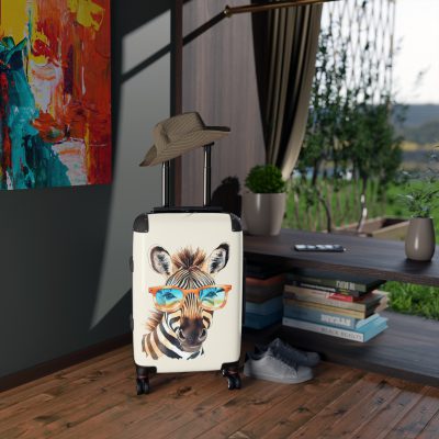 Cute Zebra Suitcase - Adorable and functional travel companion featuring a charming zebra design for a delightful journey.