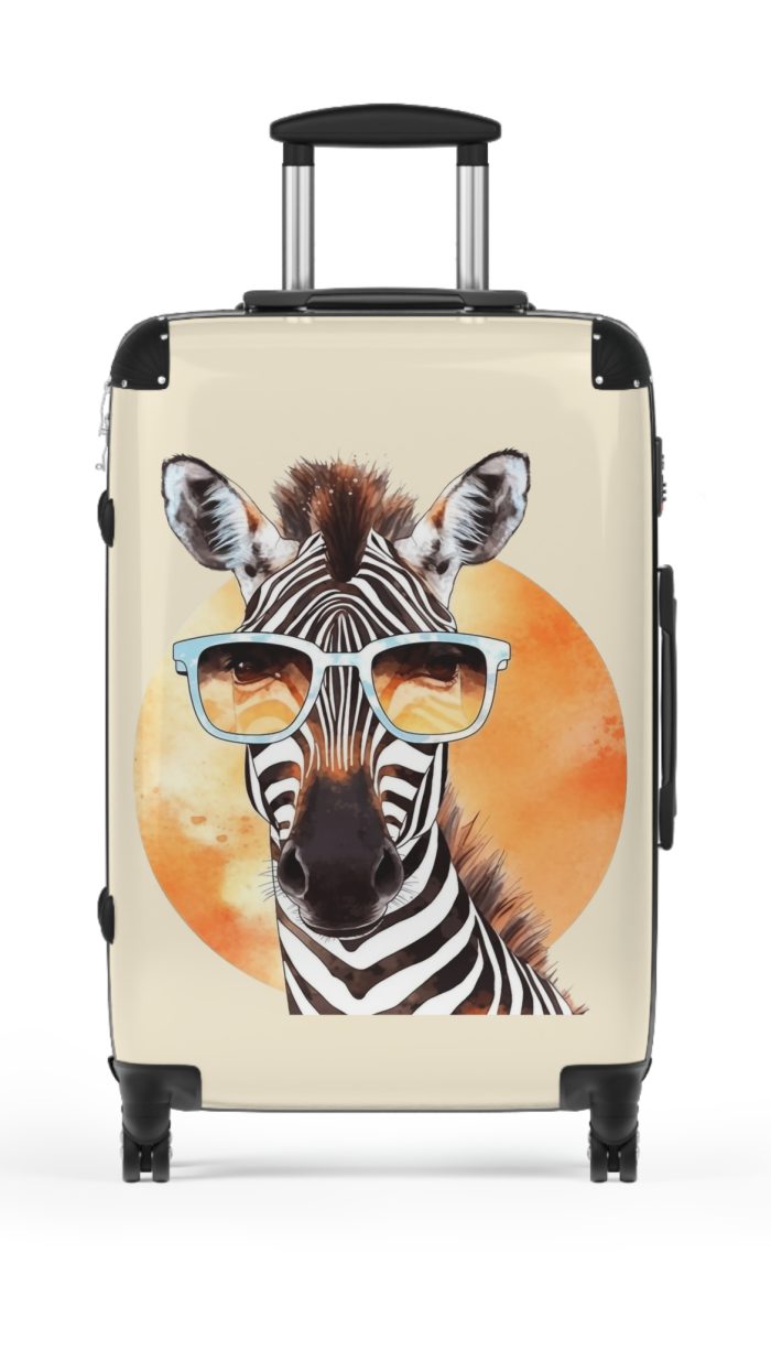 Cute Zebra Suitcase - Adorable and functional travel companion featuring a charming zebra design for a delightful journey.