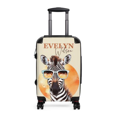 Custom Cute Zebra Suitcase - Adorable and personalized travel companion with a charming zebra design for a delightful journey.