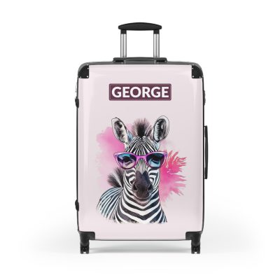 Custom Cute Zebra Suitcase - Adorable and personalized travel companion with a charming zebra design for a delightful journey.