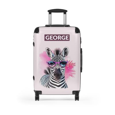 Custom Cute Zebra Suitcase - Adorable and personalized travel companion with a charming zebra design for a delightful journey.