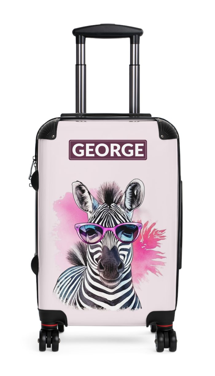 Custom Cute Zebra Suitcase - Adorable and personalized travel companion with a charming zebra design for a delightful journey.